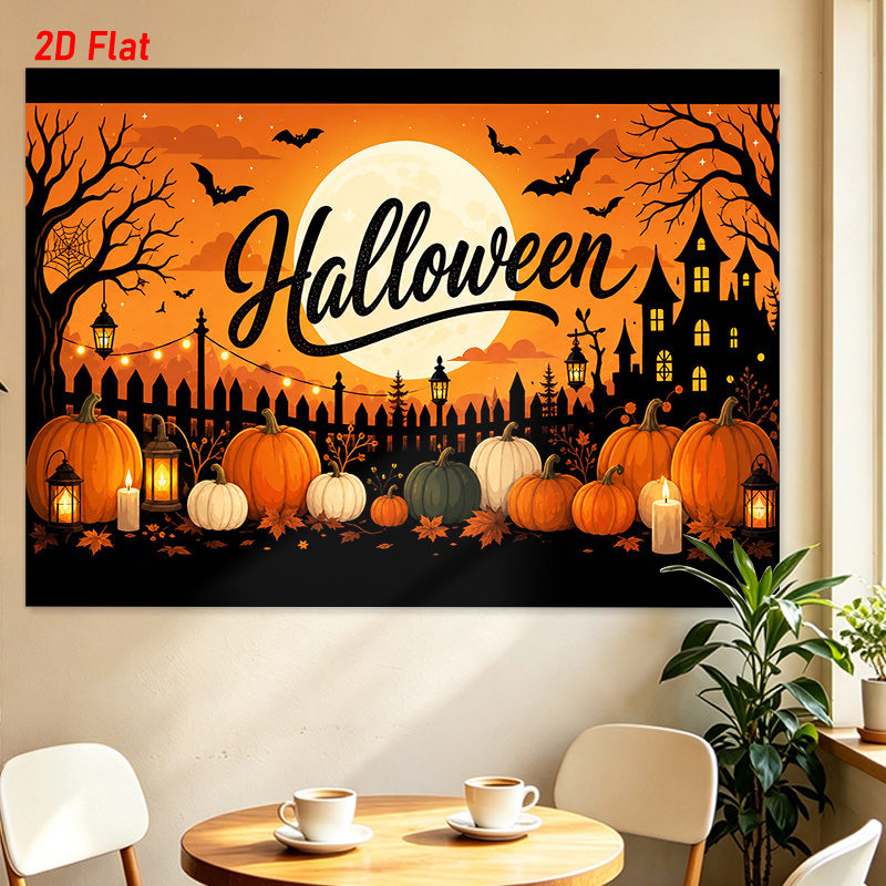 Pumpkin Lantern Halloween - Arazzo di Halloween con Castello di