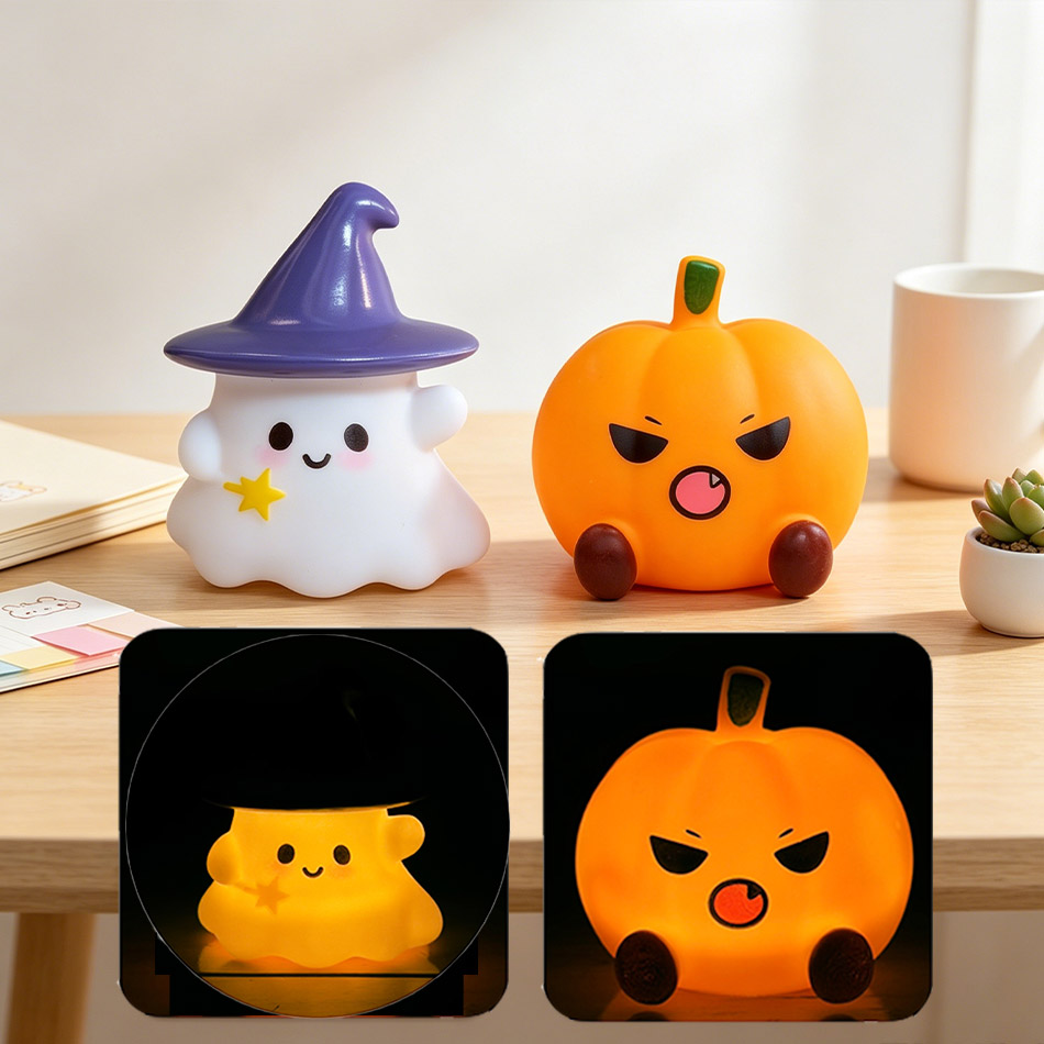 Halloween Pumpkin Decor Led - Luce Notturna in Silicone a Forma