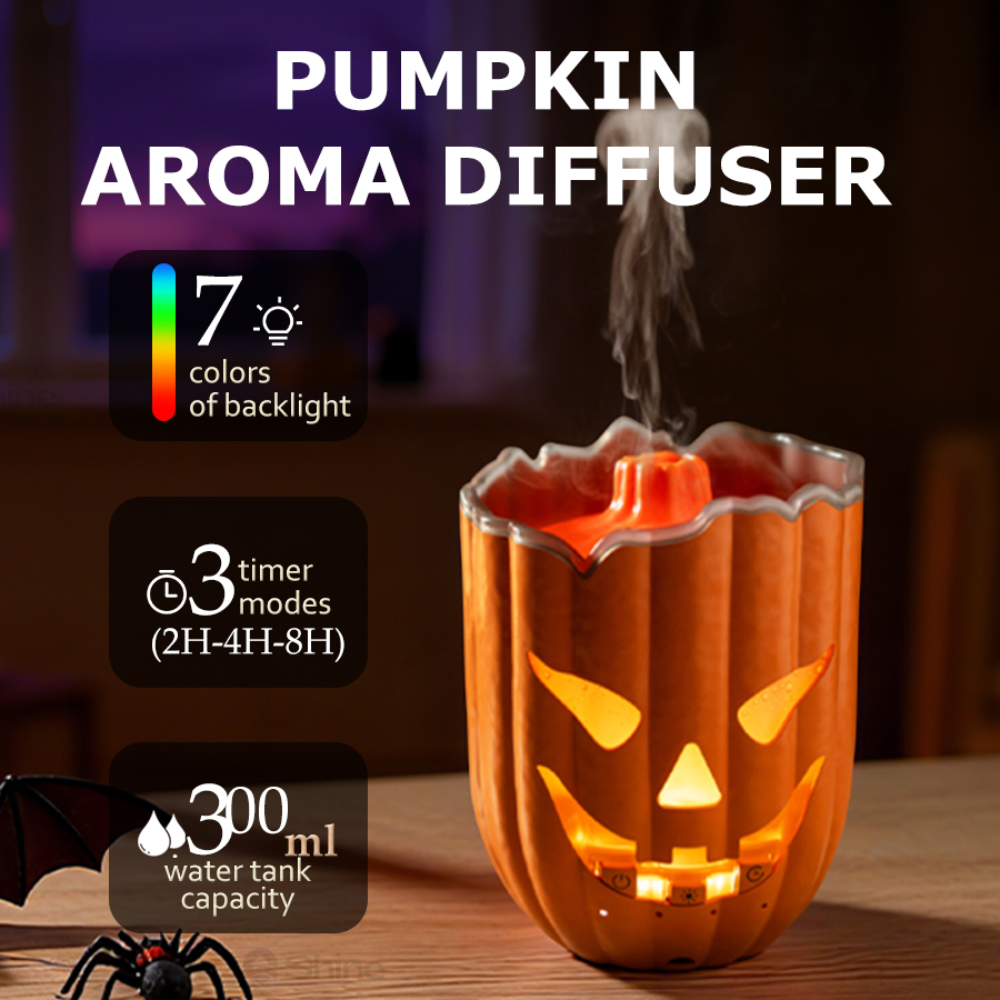 Halloween Pumpkin Decor Led - Umidificatore a Forma di Zucca, LED