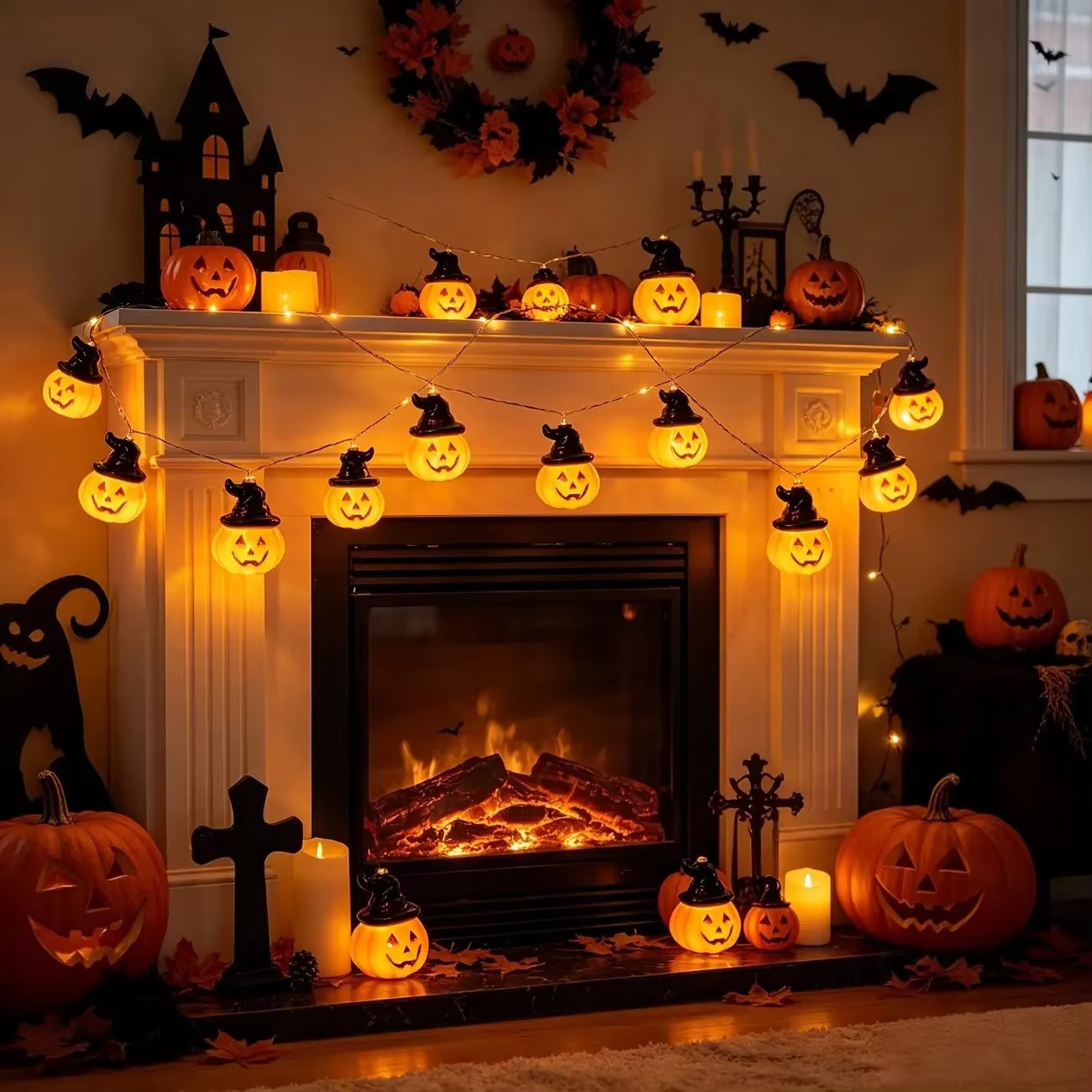 Luci a stringa a forma di capp - Halloween Led String Lights Orange recensione e prezzo