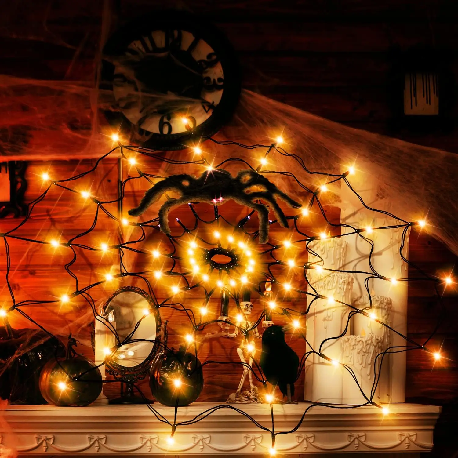 Stringa di luce a LED di Hallo - Spider Web Halloween Decoration recensione e prezzo