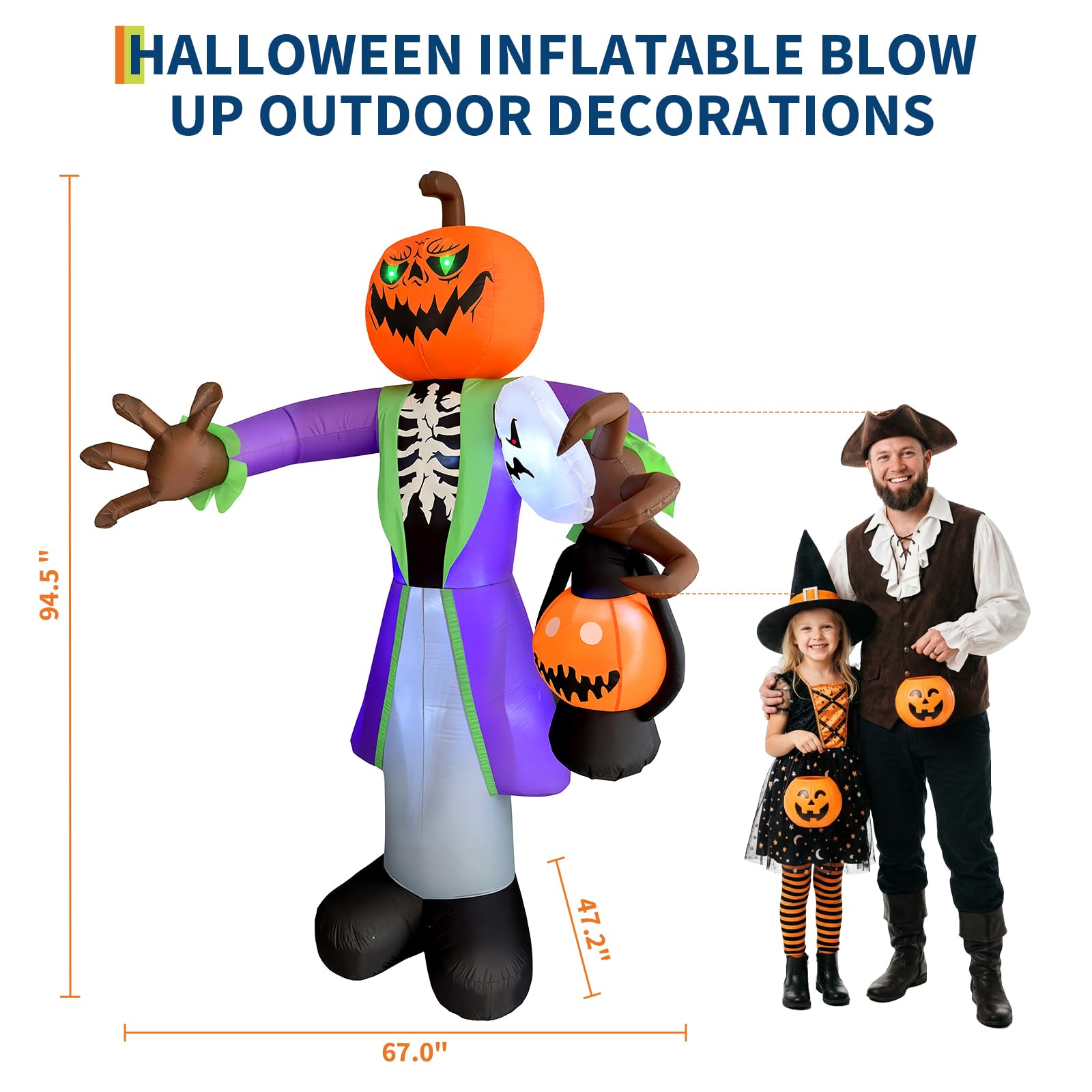 Zombie zucca gonfiabile illumi - Halloween Pumpkin Decor Led recensione e prezzo